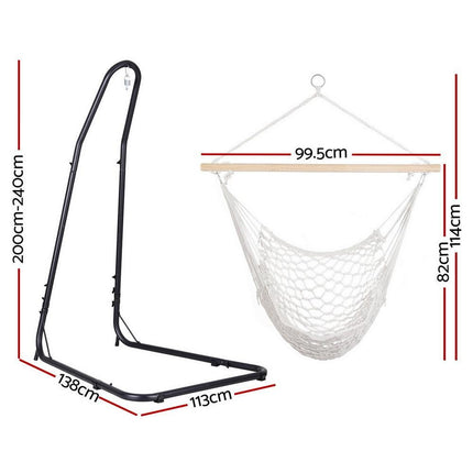 Gardeon Hammock Hanging Chair with Heavy Duty Steel Stand.