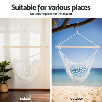 Gardeon Hammock Hanging Chair with Heavy Duty Steel Stand.