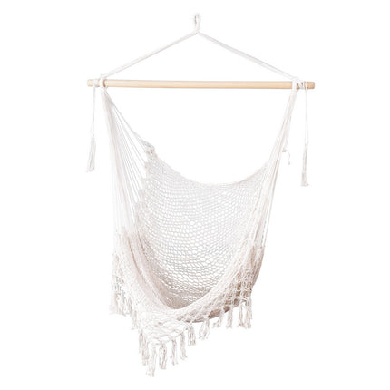 Gardeon Hammock Chair Swing Camping Mesh Cream.