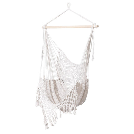 Gardeon Hammock Chair Swing Camping Mesh Cream.
