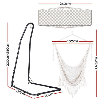 Gardeon Hammock Hanging Chair with Heavy Duty Steel Stand.