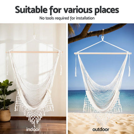 Gardeon Hammock Hanging Chair with Heavy Duty Steel Stand.