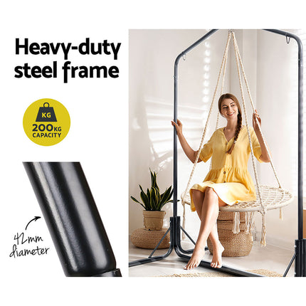 Gardeon Hammock Chair with Stand Nest Web Outdoor Swing 100cm.
