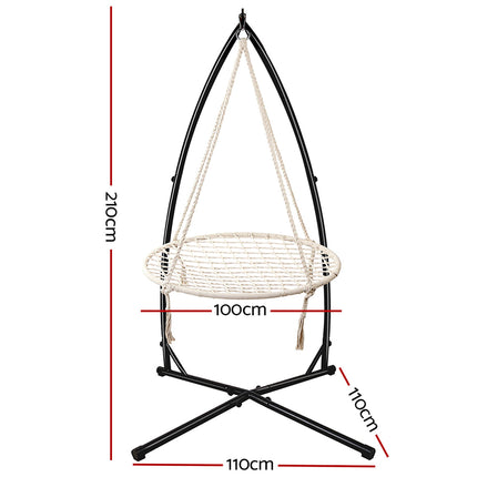 Gardeon Hammock Chair with Stand Nest Web Outdoor Swing 100cm.