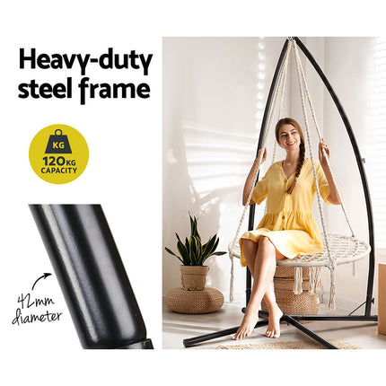 Gardeon Hammock Chair with Stand Nest Web Outdoor Swing 100cm.