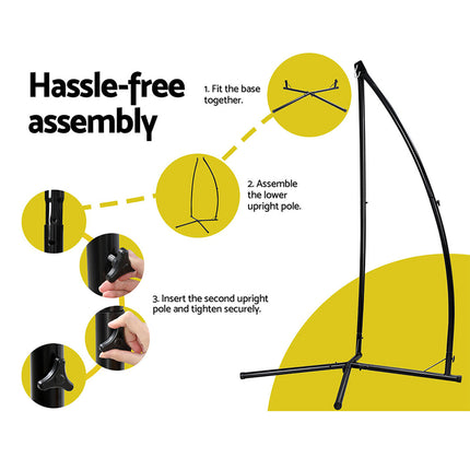 Gardeon Hammock Chair with Stand Nest Web Outdoor Swing 100cm.