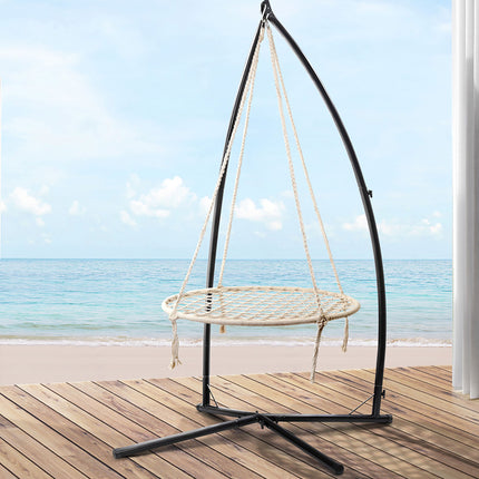 Gardeon Hammock Chair with Stand Nest Web Outdoor Swing 100cm.