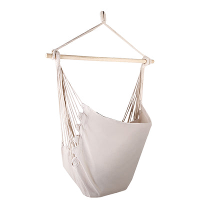 Gardeon Hammock Chair Outdoor Camping Hanging Hammocks Cushion Pillow Cream.