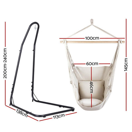 Gardeon Hammock Chair with Heavy Duty Steel Stand.
