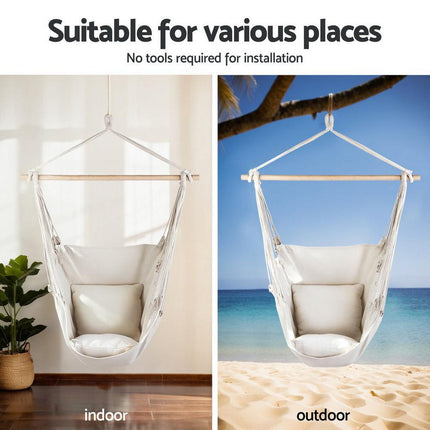 Gardeon Hammock Chair with Heavy Duty Steel Stand.