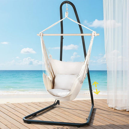 Gardeon Hammock Chair with Heavy Duty Steel Stand.