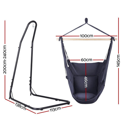 Gardeon Hammock Chair with Heavy Duty Steel Stand.