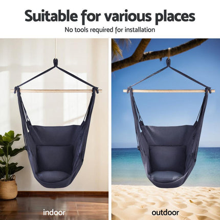 Gardeon Hammock Chair with Heavy Duty Steel Stand.