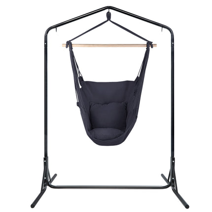 Gardeon Outdoor Hammock Chair with Stand Swing Hanging Hammock with Pillow Grey.