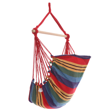 Gardeon Hammock Chair Outdoor Camping Hanging Hammocks Cushion Pillow Rainbow.