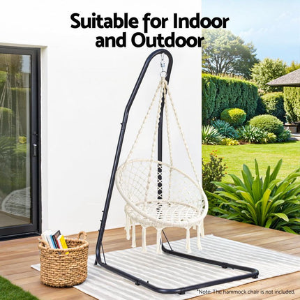 Gardeon Hammock Chair Stand Heavy Duty Steel Frame Black.
