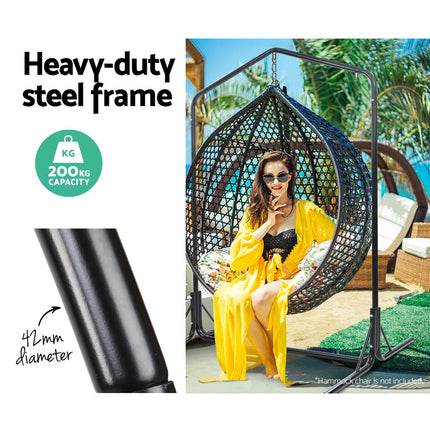 Gardeon Hammock Chair Steel Stand 2 Person Double Outdoor Heavy Duty 200KG.