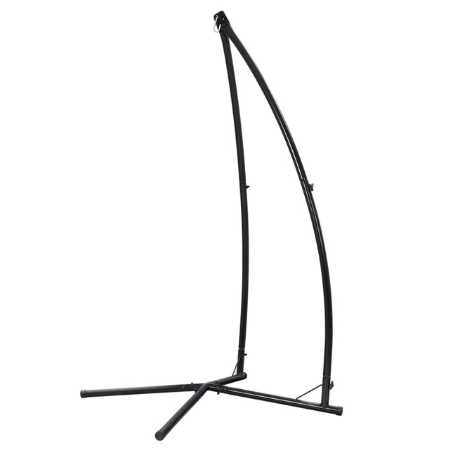 Gardeon Hammock Chair Steel Stand Outdoor Furniture Heavy Duty Black.