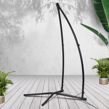 Gardeon Hammock Chair Steel Stand Outdoor Furniture Heavy Duty Black.