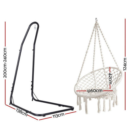 Gardeon Hammock Hanging Chair with Steel Stand.