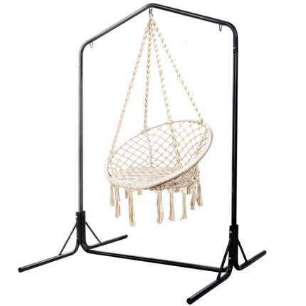Gardeon Hammock Chair Outdoor Camping Hanging with Steel Stand Rainbow.