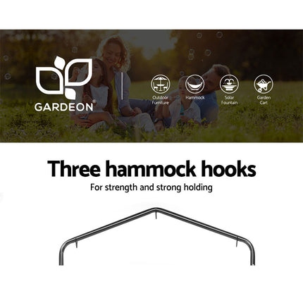 Gardeon Hammock Chair Outdoor Camping Hanging with Steel Stand Rainbow.