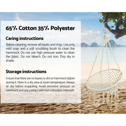 Gardeon Hammock Chair Outdoor Camping Hanging with Steel Stand Rainbow.