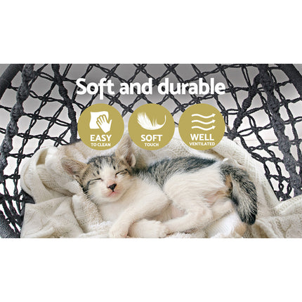 Gardeon Hammock Chair Outdoor Hanging Macrame Cotton Indoor Grey.