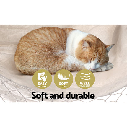 Gardeon Hanging Hammock Chair Outdoor Swing Hammocks Tassel Cream.
