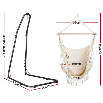 Gardeon Hammock Hanging Chair with Steel Stand.