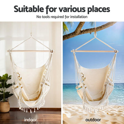 Gardeon Hammock Hanging Chair with Steel Stand.