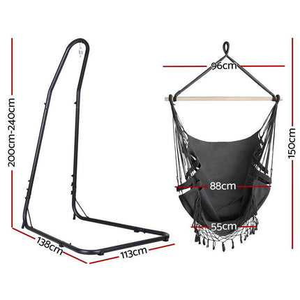 Gardeon Hammock Hanging Chair with Steel Stand.