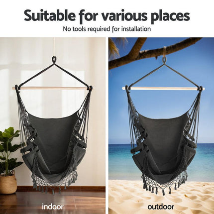 Gardeon Hammock Hanging Chair with Steel Stand.