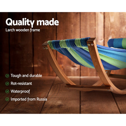 Gardeon Hammock Bed Outdoor Camping Kids Timber Hammock Rocking.