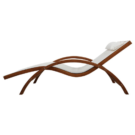 Gardeon Sun Lounge Outdoor Furniture Timber Armchair Wooden Stand.