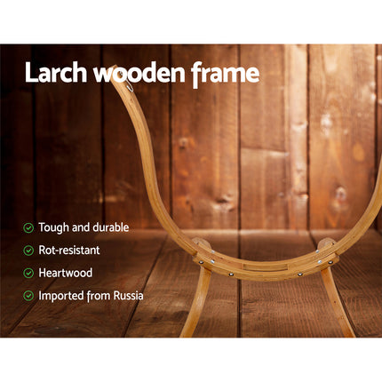 Gardeon Hammock Chair Timber Outdoor Furniture Camping with Wooden Stand.