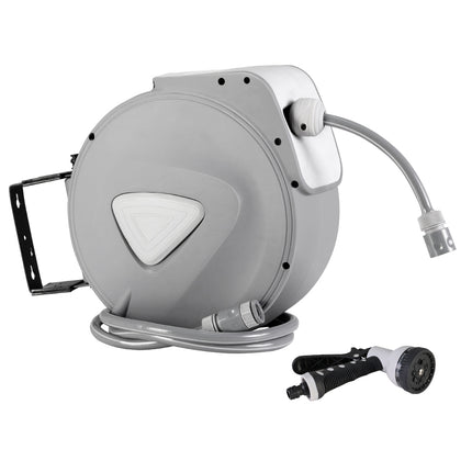 Water Hose Reel 10M Retractable Auto Rewind Garden Spray Gun.