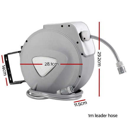 Water Hose Reel 10M Retractable Auto Rewind Garden Spray Gun.