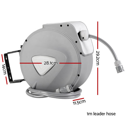 Water Hose Reel 10M Retractable Auto Rewind Garden Spray Gun.