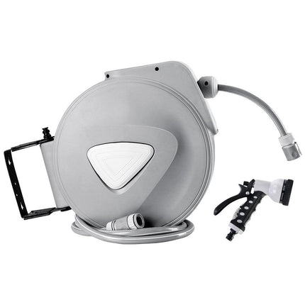 Water Hose Reel 10M Retractable Auto Rewind Garden Spray Gun.