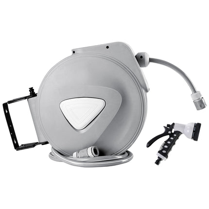 Water Hose Reel 10M Retractable Auto Rewind Garden Spray Gun.