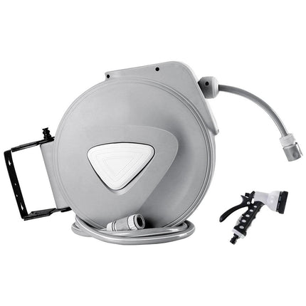 Water Hose Reel 20M Retractable Auto Rewind Spray Gun Garden.