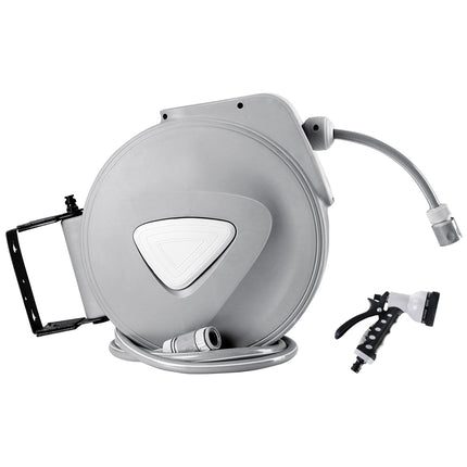 Water Hose Reel 20M Retractable Auto Rewind Spray Gun Garden.