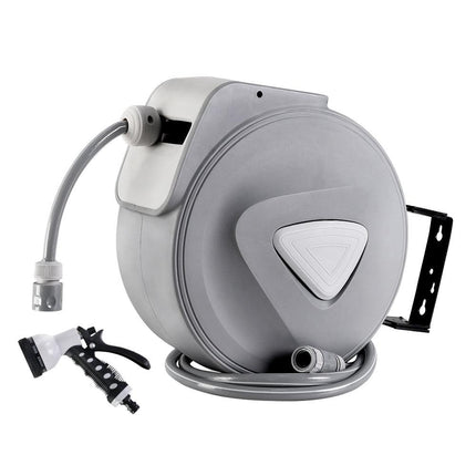 Water Hose Reel 30M Retractable Garden Auto Rewind Spray Gun.