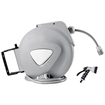 Water Hose Reel 30M Retractable Garden Auto Rewind Spray Gun.