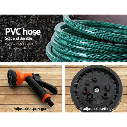 Greenfingers Water Hose Reel 20M Retractable Garden Spray Gun Auto Rewind.