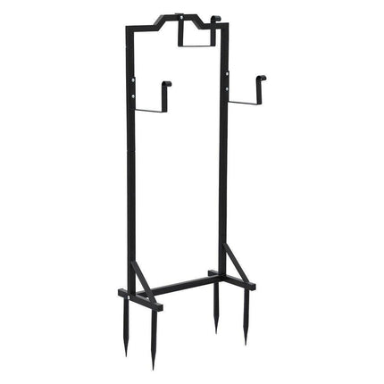 Green Fingers Garden Hose Holder Metal Portable Freestanding Hose Stand 4 Spikes Black.