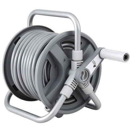 Green Fingers 20m Retractable Garden Hose Reel Heavy Duty 1/2" Hose Auto Rewind.