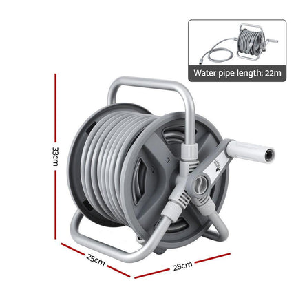 Green Fingers 20m Retractable Garden Hose Reel Heavy Duty 1/2" Hose Auto Rewind.