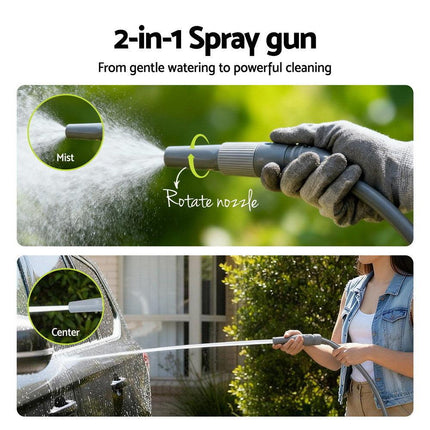 Green Fingers 20m Retractable Garden Hose Reel Heavy Duty 1/2" Hose Auto Rewind.